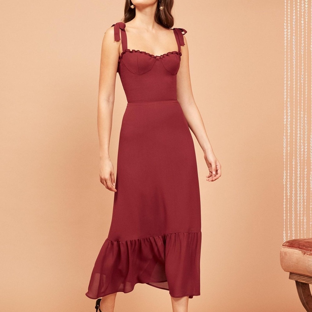 Reformation Red Nikita Dress Size 10